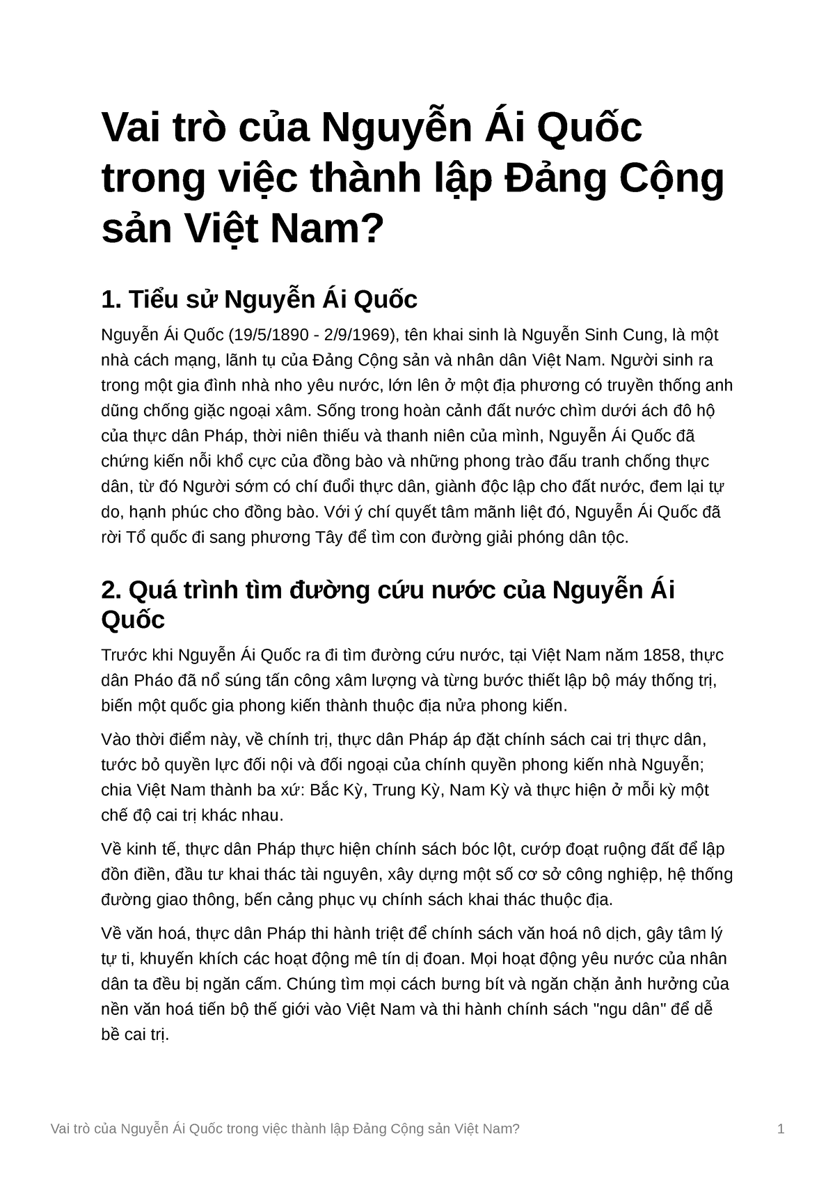 Vai tr ca Nguyn i Quc trong vic thnh lp ng Cng sn Vit Nam Vai trò của Nguyễn Ái Quốc trong