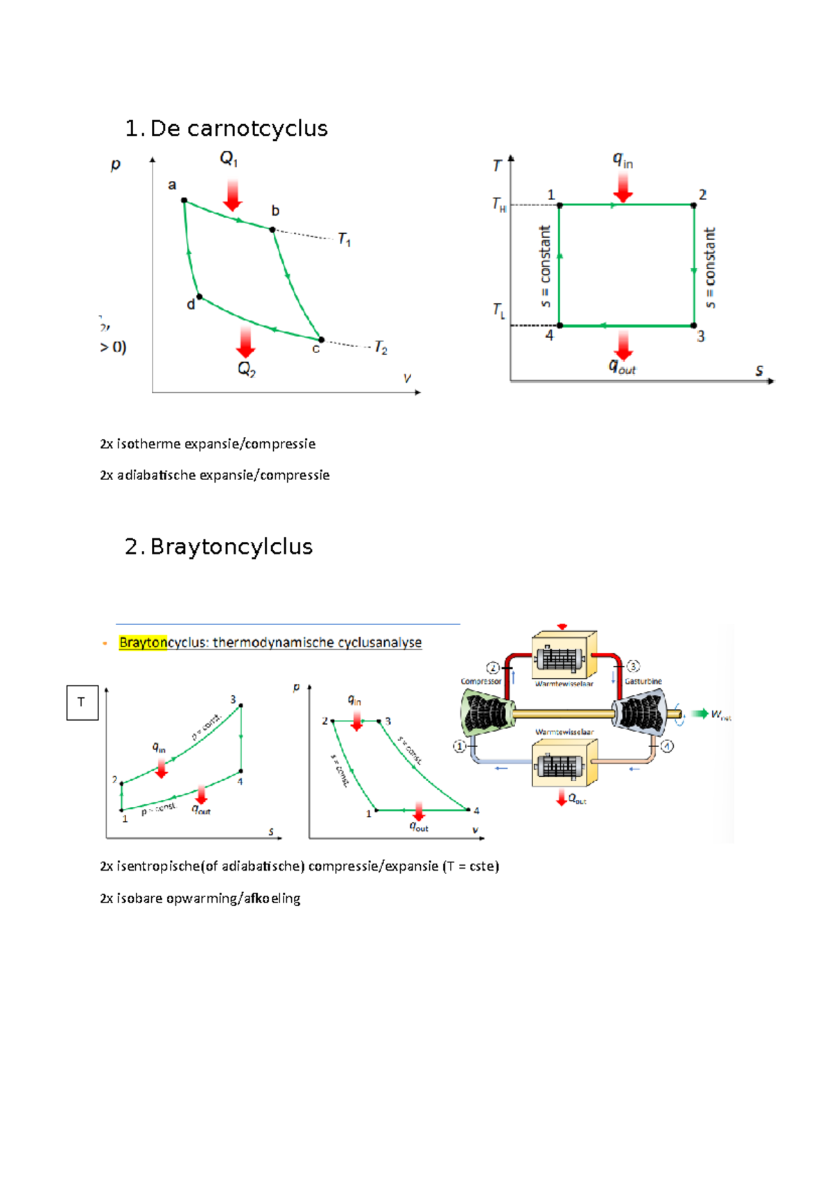 Thermodynamische Processen AFB - 1. De carnotcyclus 2x isotherme ...