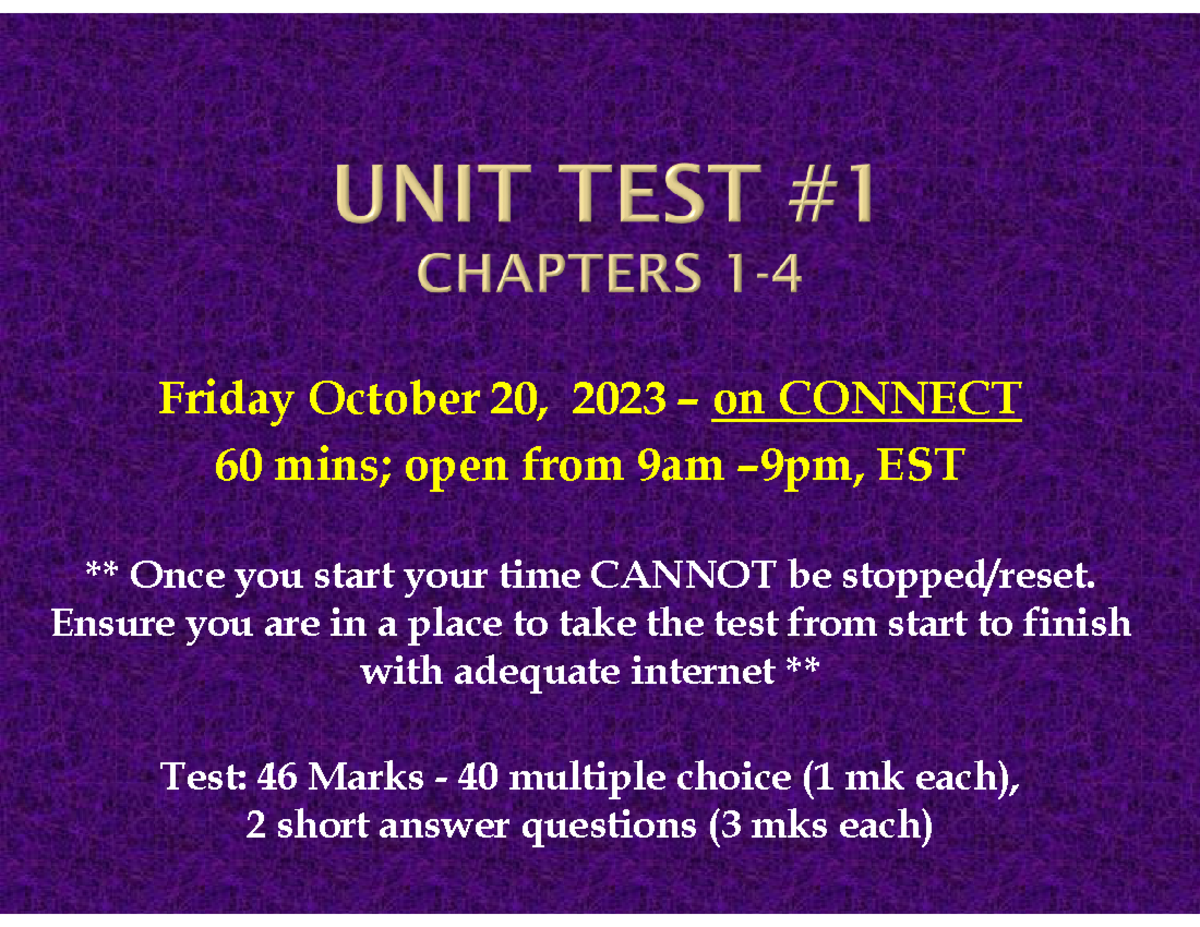 Unit+1+Test+-+Review - Friday October 20, 2023 – on CONNECT 60 mins ...