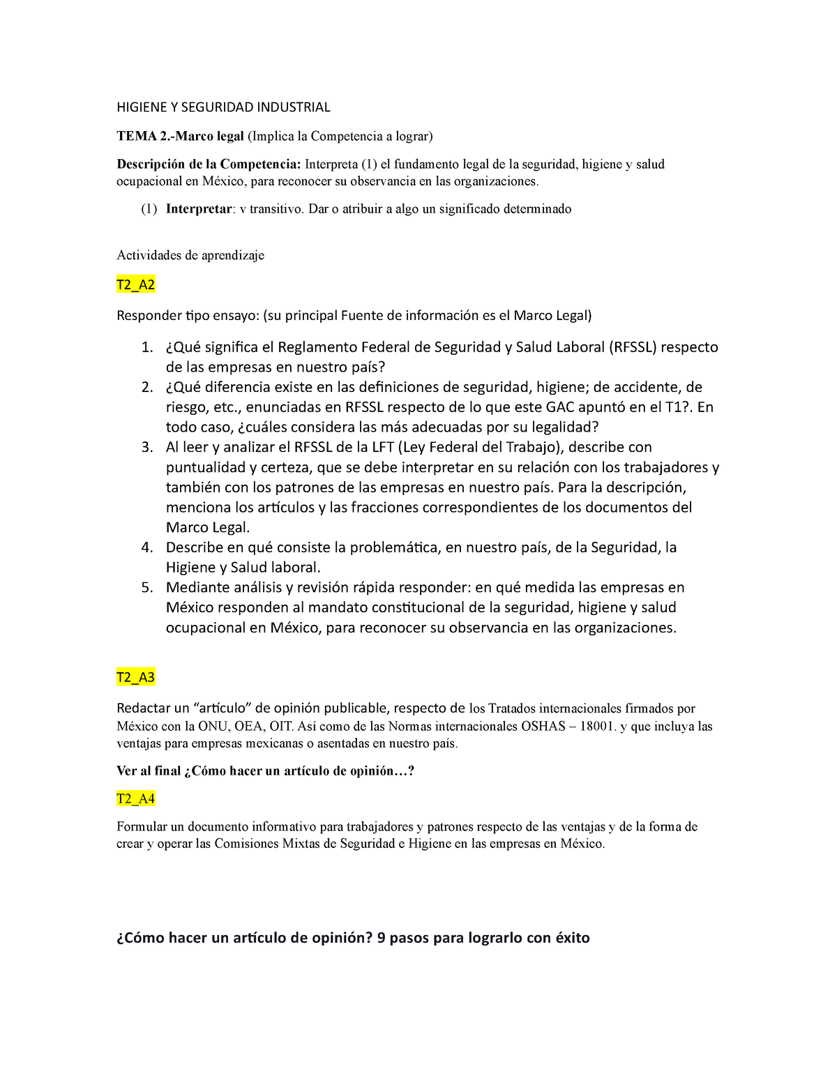 T2 A 2, 3, 4 HSI - apuntes - HIGIENE Y SEGURIDAD INDUSTRIAL TEMA 2 ...