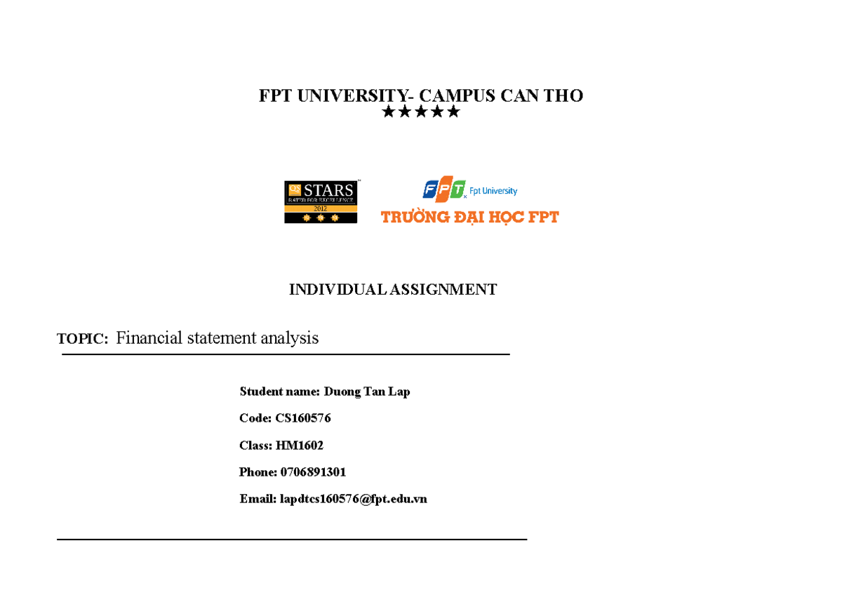 [Lap DT].[HM16022 ].IA - FPT UNIVERSITY- CAMPUS CAN THO INDIVIDUAL ...