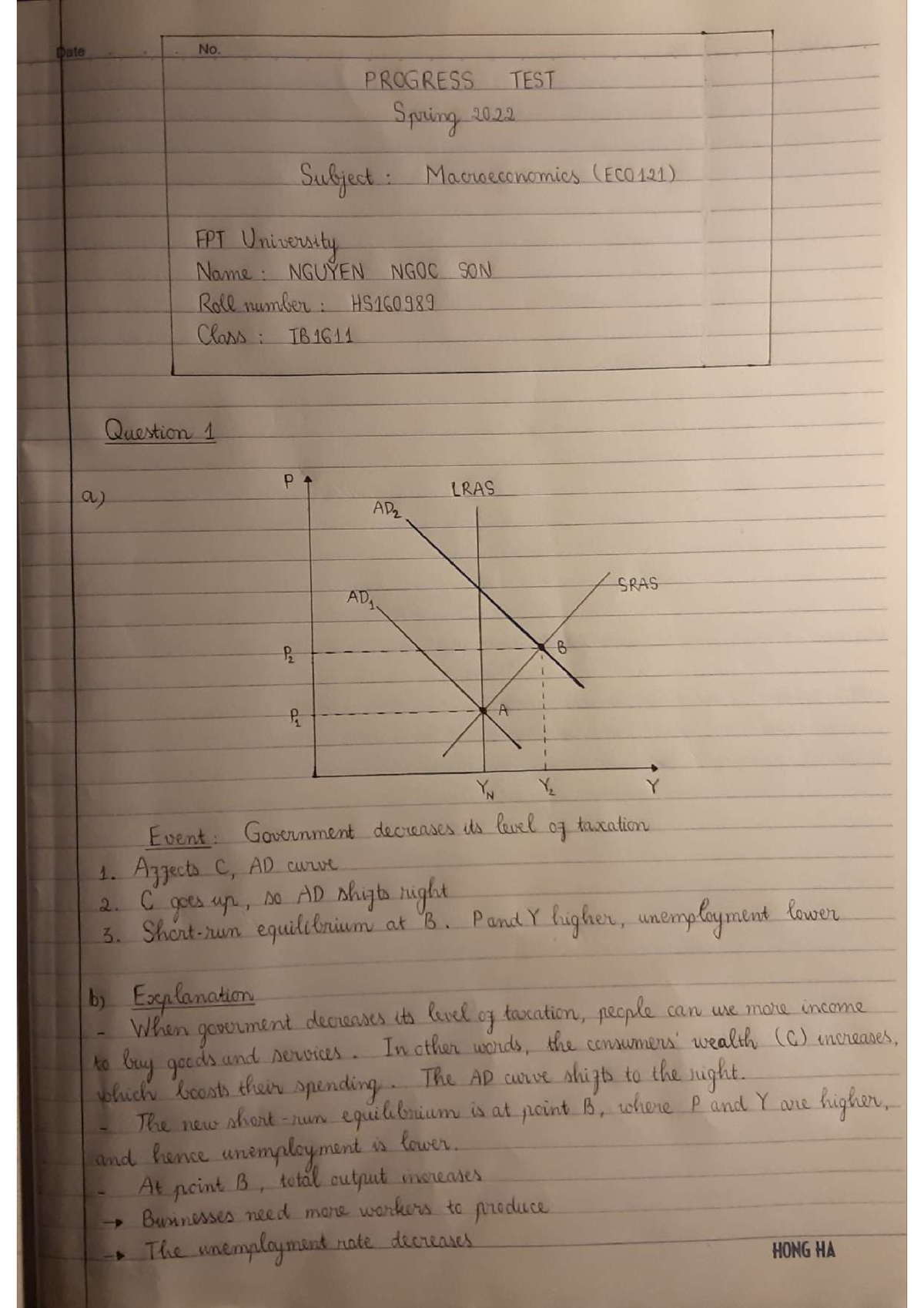 ECO121 Progress Test - Kinh Tế Vĩ Mô - Kinh Tế Vi Mô - Studocu