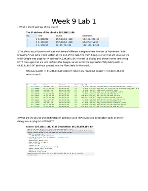 Week 9 Lab 1 - Wireshark Tutorial Work