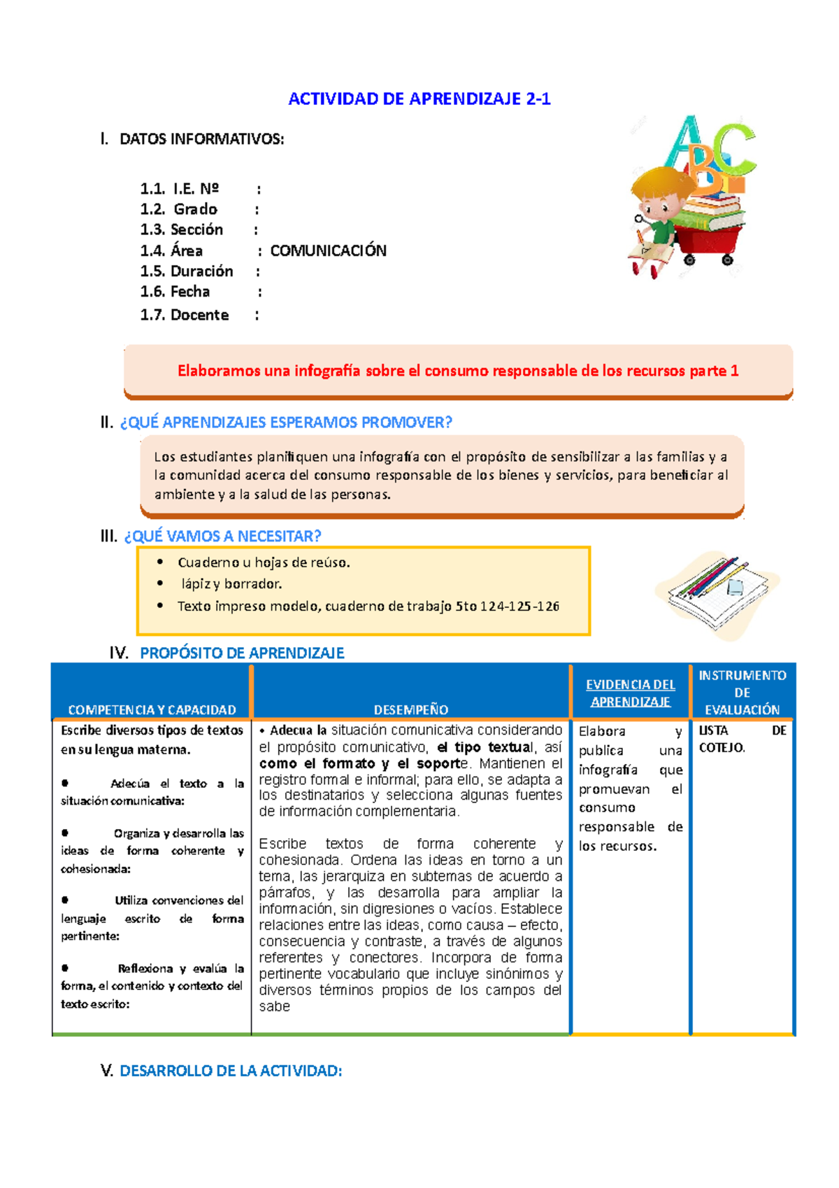 D2 A2 Sesión Elaboramos Una Infografía Sobre El Consumo Responsable De