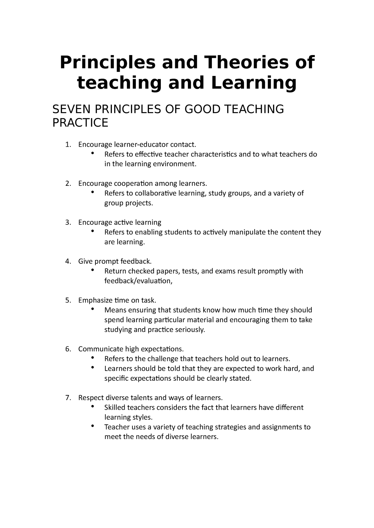 Principles And Theories Of Teaching And Learning - Principles And ...