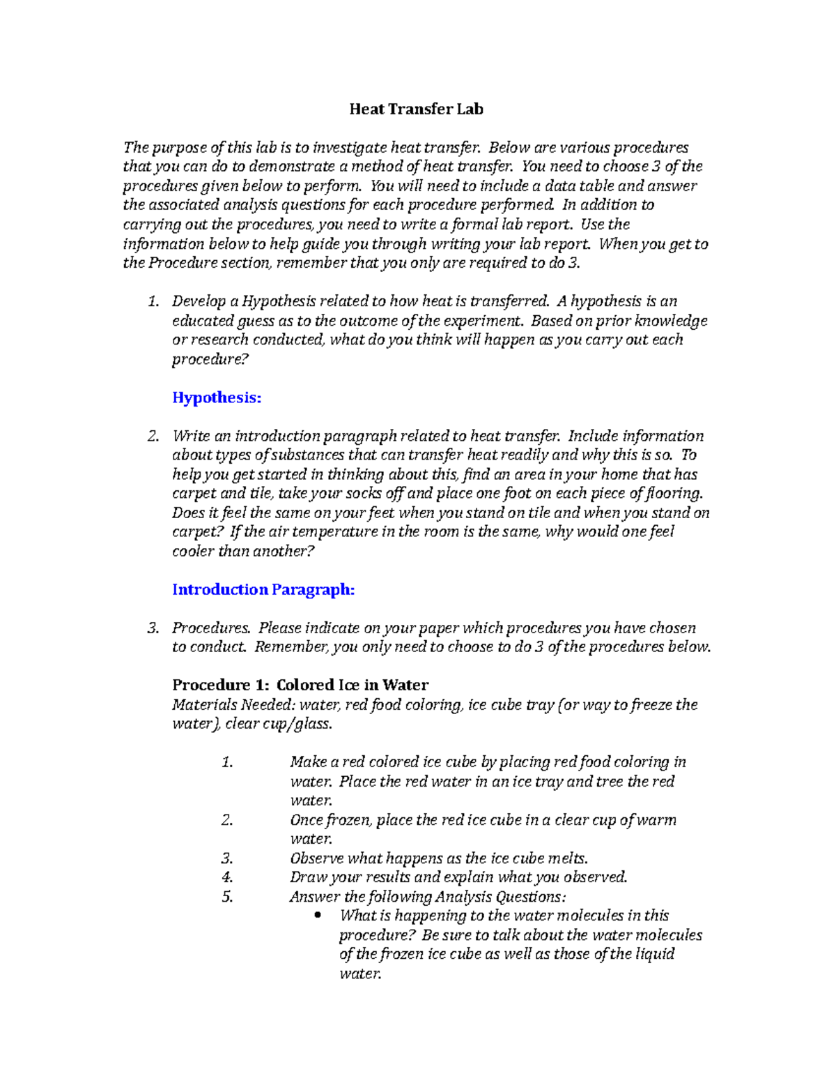 Heat Transfer Lab A little answer and understandment Heat Transfer