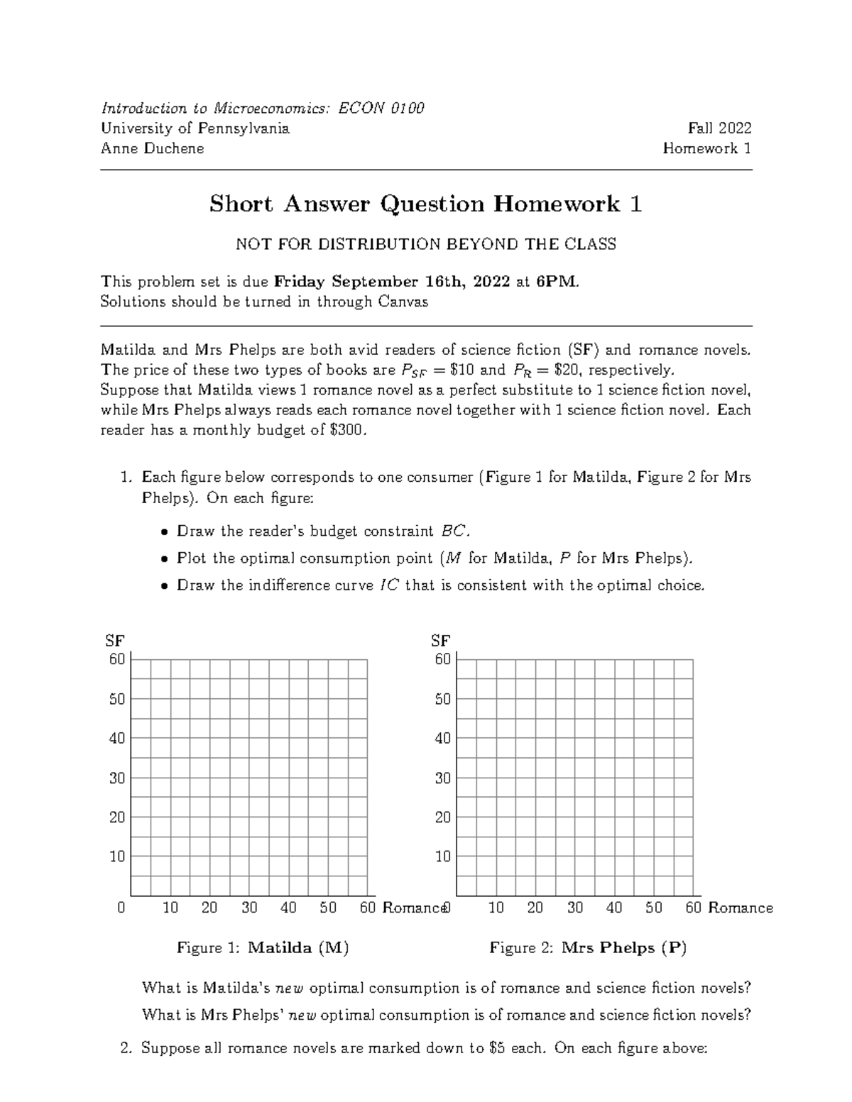 economics 1a assignment answers