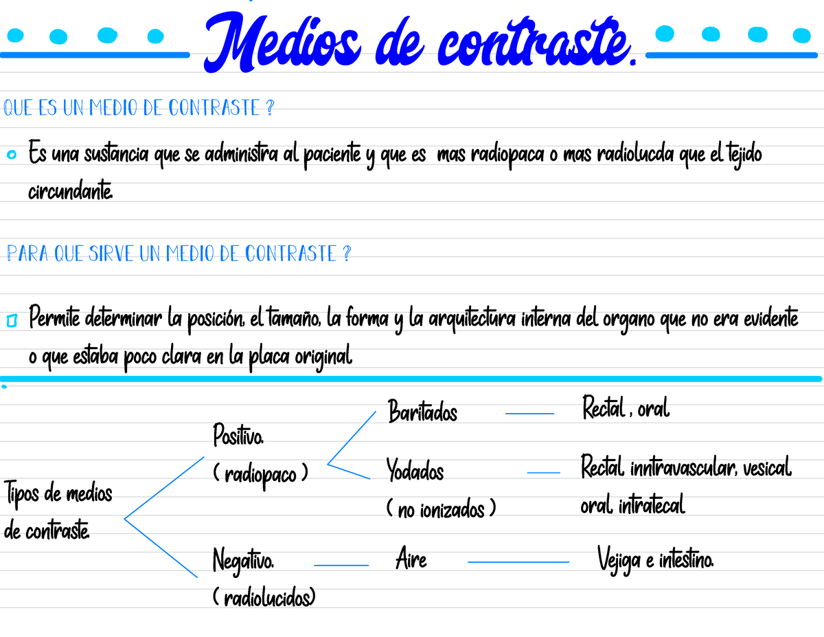 Imagenologia Medios De Contraste Que Es Un Medio De Contraste Es Una Sustancia Que Se 8463