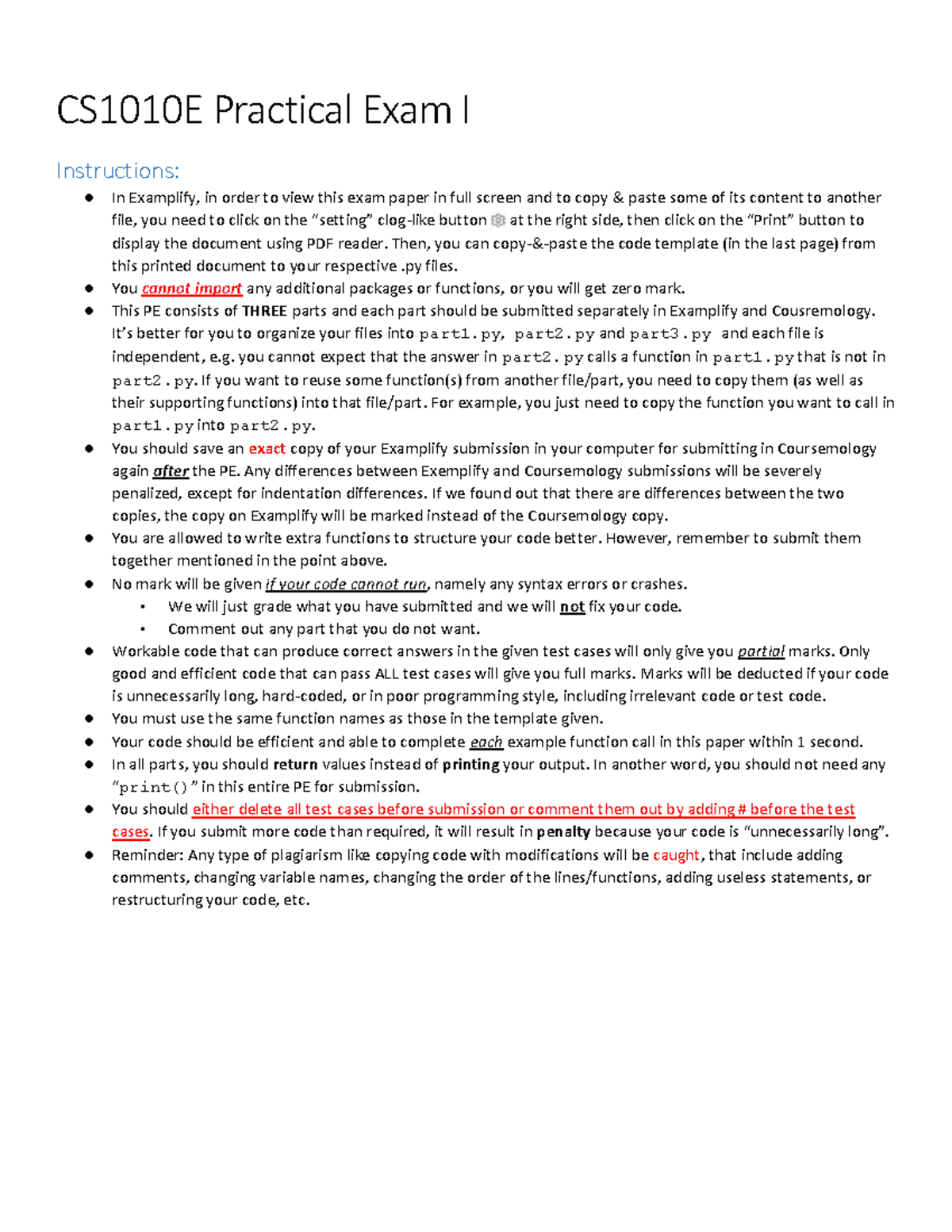 Practical Exam 1 - Then, you can copy-&-paste the code template (in the ...