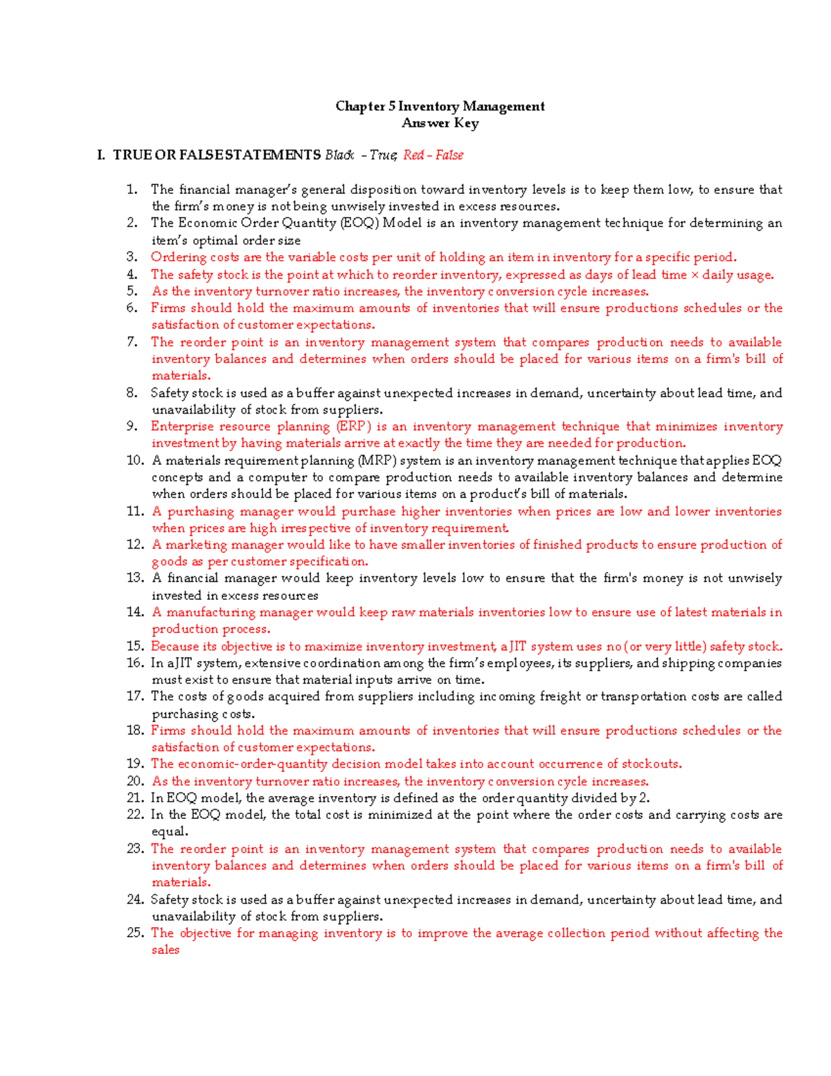 05 Inventory Management KEY - Chapter 5 Inventory Management Answer Key ...