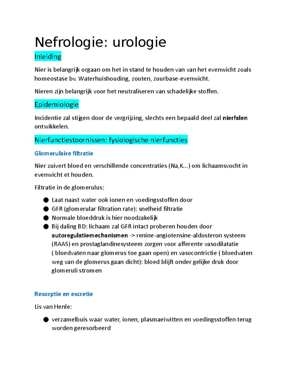 Nefrologie Urologie - Samenvatting Verpleegkundig Redeneren En Handelen ...