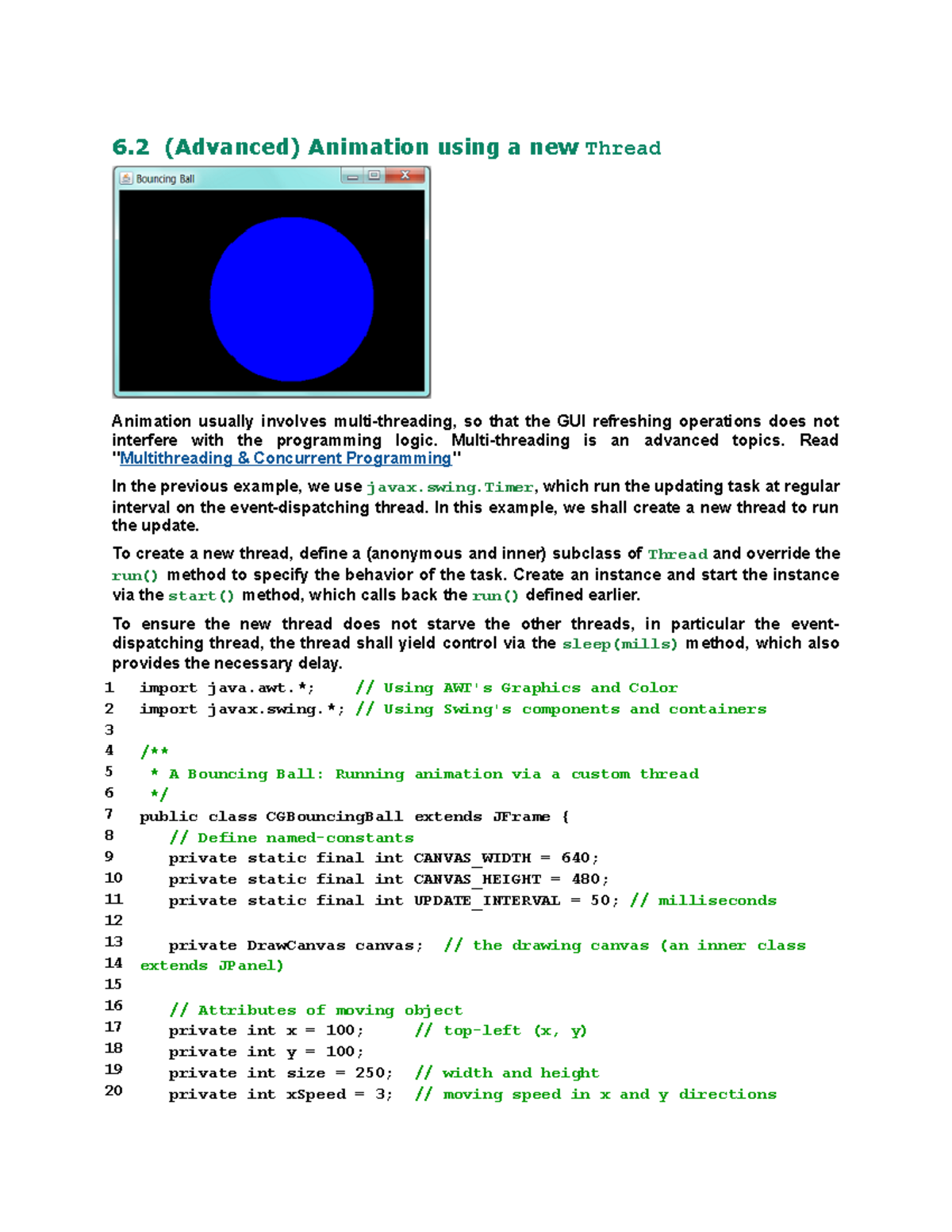 Java Programming Tutorial 54 - 6 (Advanced) Animation using a new ...