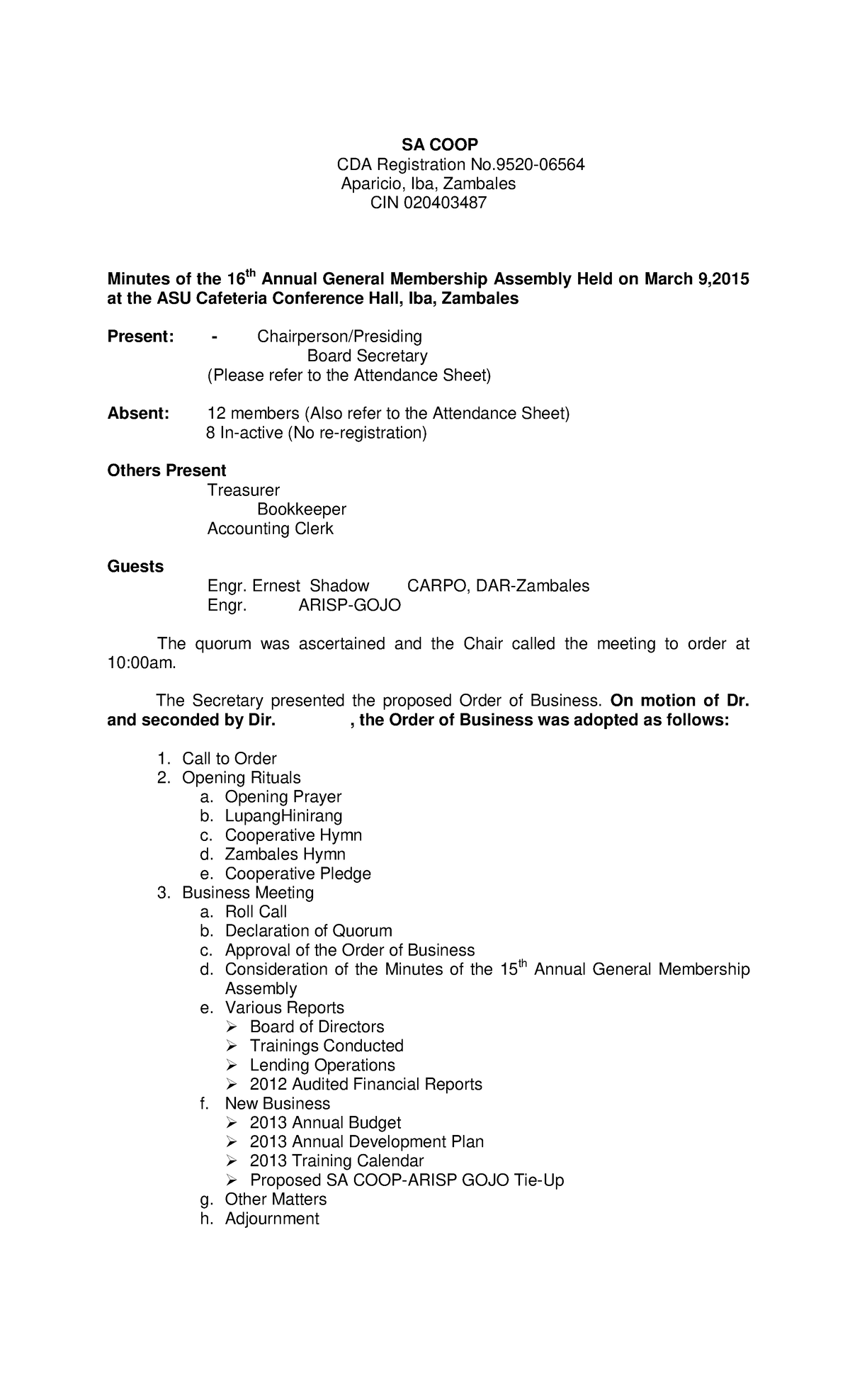 266199015SampleMinutes SA COOP CDA Registration No 06564 Aparicio