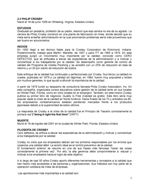 Philip Crosby - repaso - 2 PHILIP CROSBY Nació el 18 de junio 1926 en  Wheeling, Virginia, Estados - Studocu
