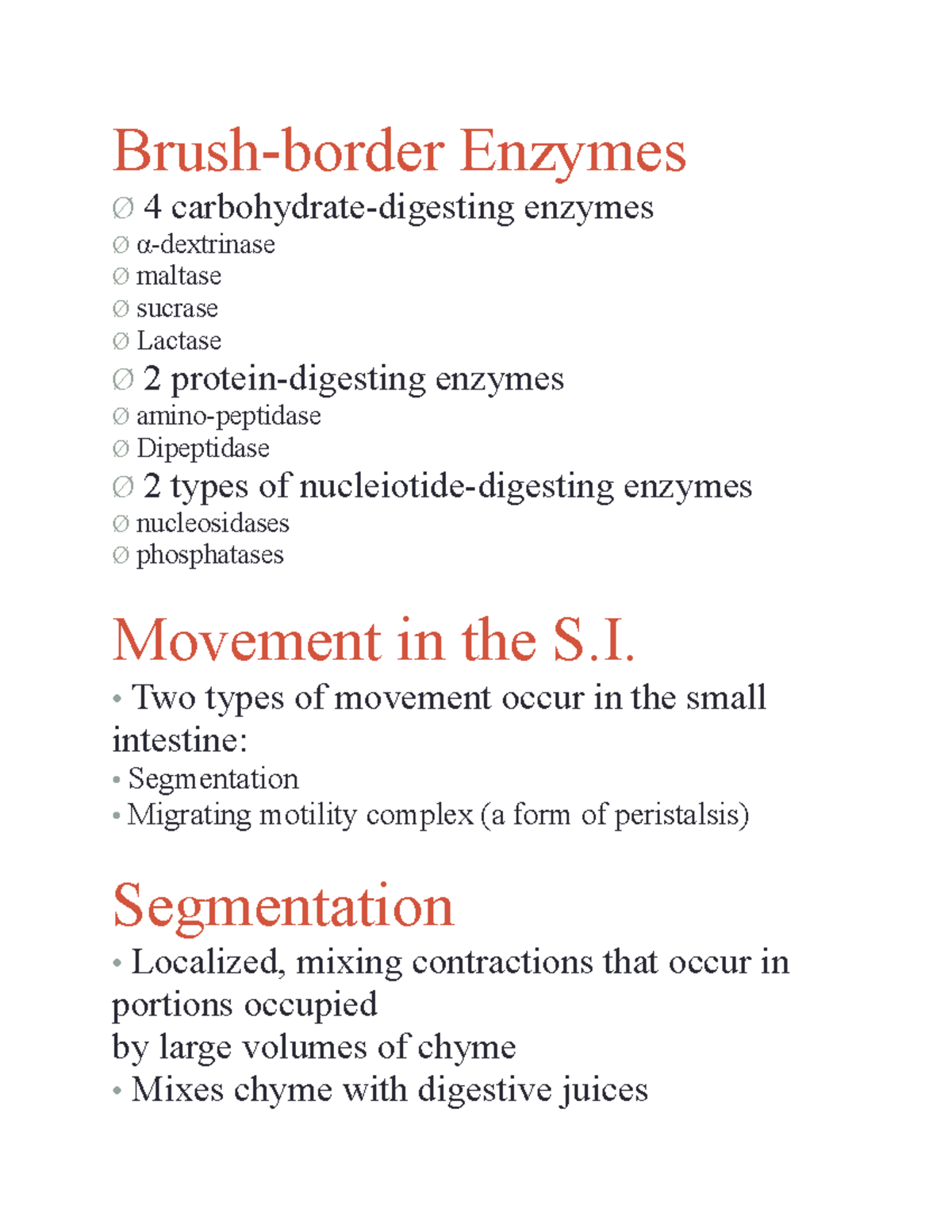 Brush Order Enzymes Brushborder Enzymes Ø 4 carbohydratedigesting