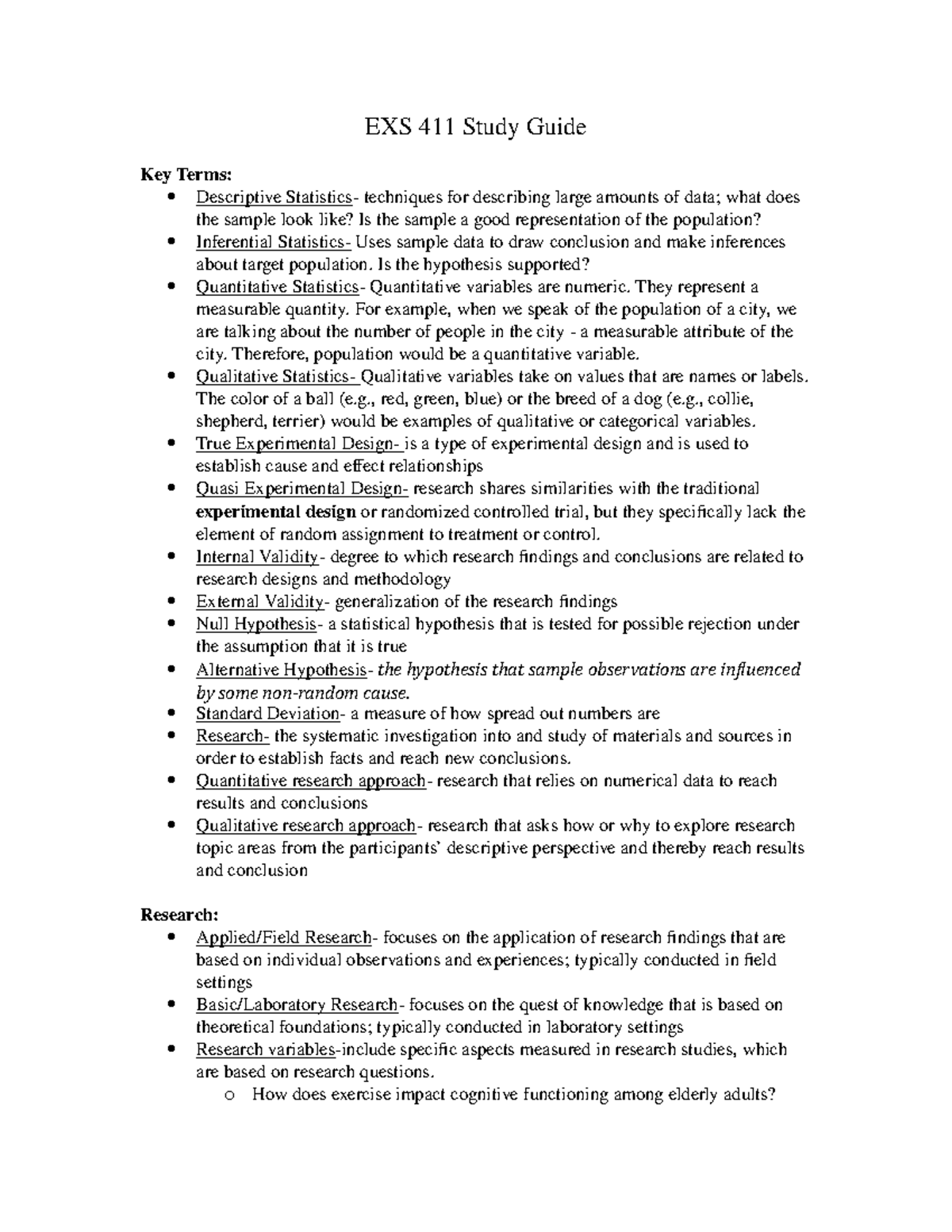EXS 411 Midterm Study Guide - EXS 411 Study Guide Key Terms ...