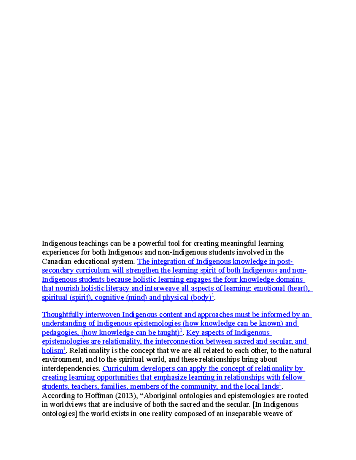 Indigenious Education Paper - Indigenous teachings can be a powerful ...
