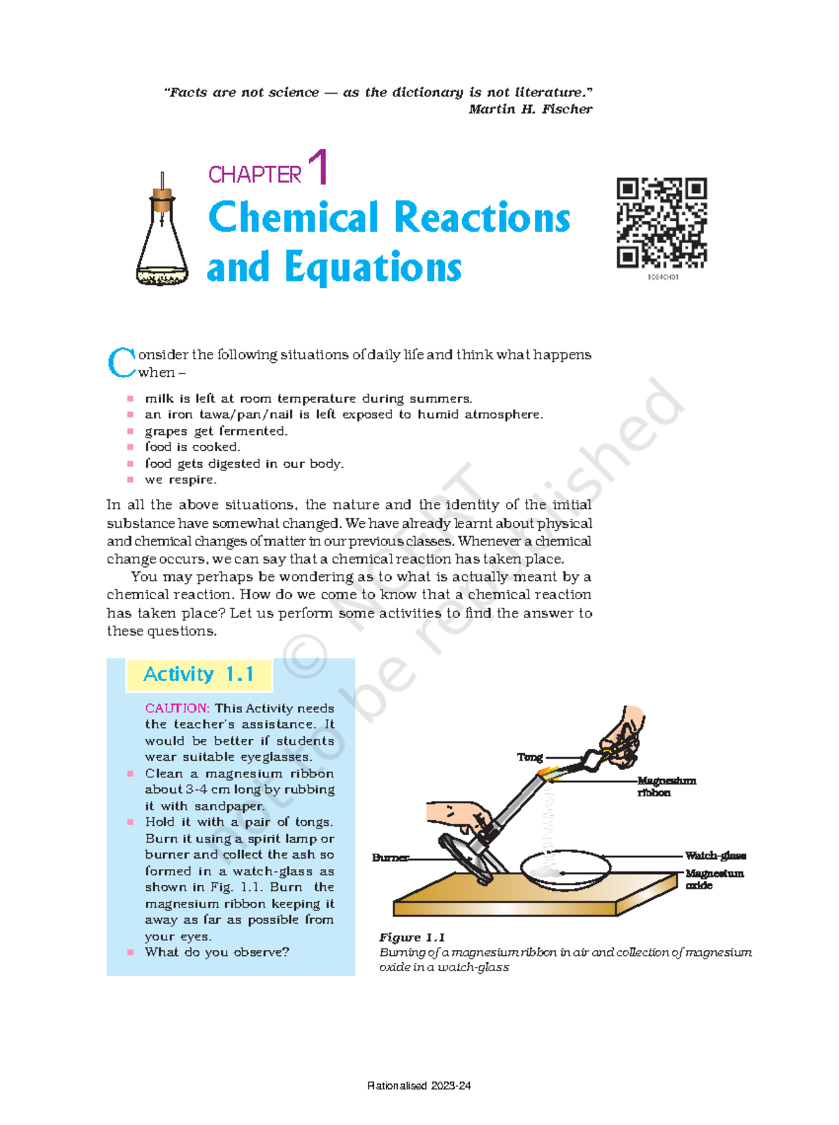 CHAPTER 1 LIFE PROCESSES - Chemical Reactions and Equations CHAPTER 1 C ...