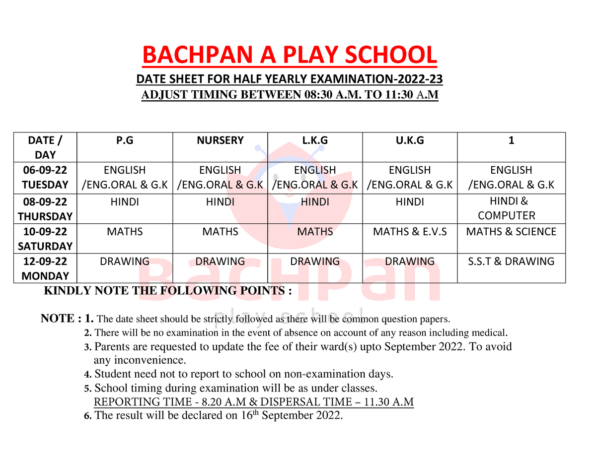 bachpan-a-play-school-exam-schedule-bachpan-a-play-school-date-sheet