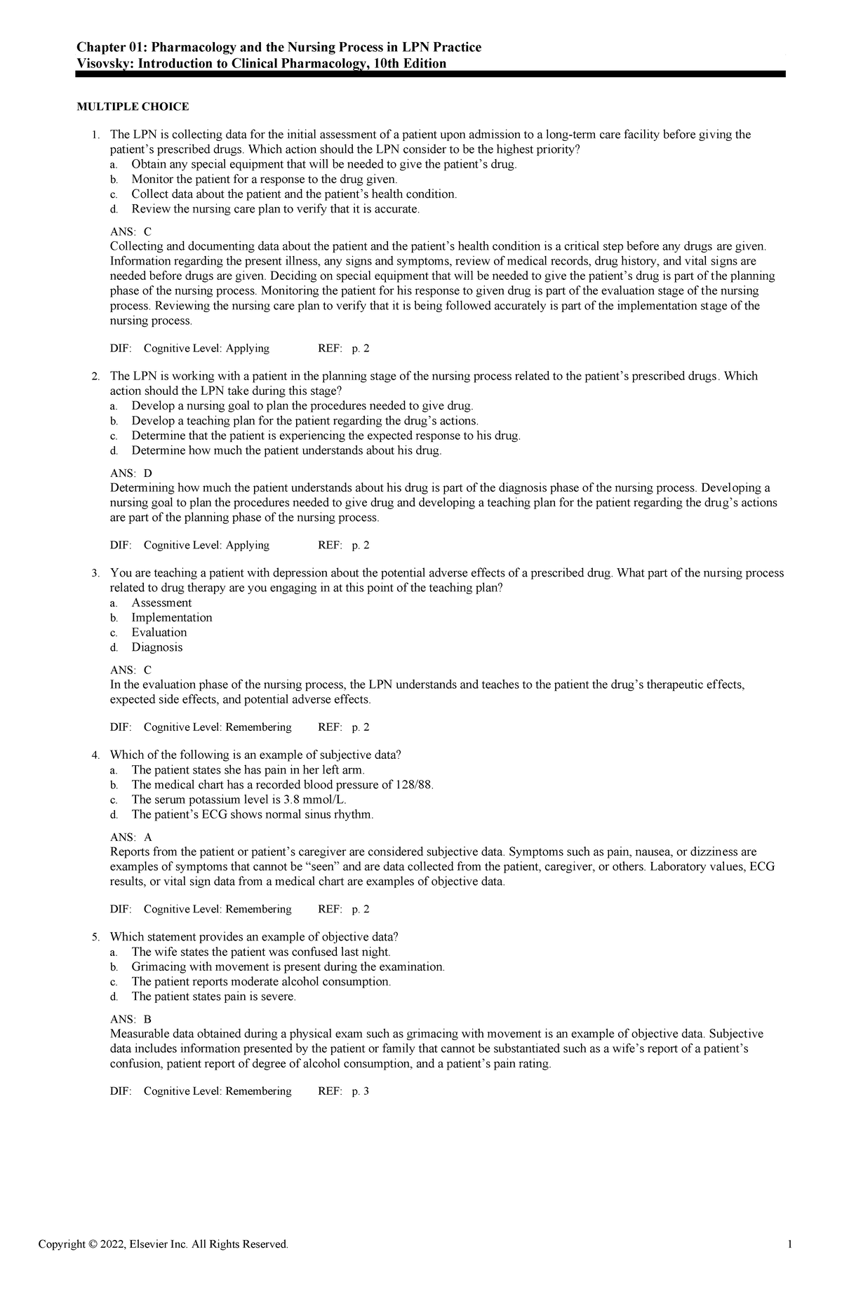 Test Bankfor Introductiontopharmacologyclinicals 2 - Chapter 01 ...