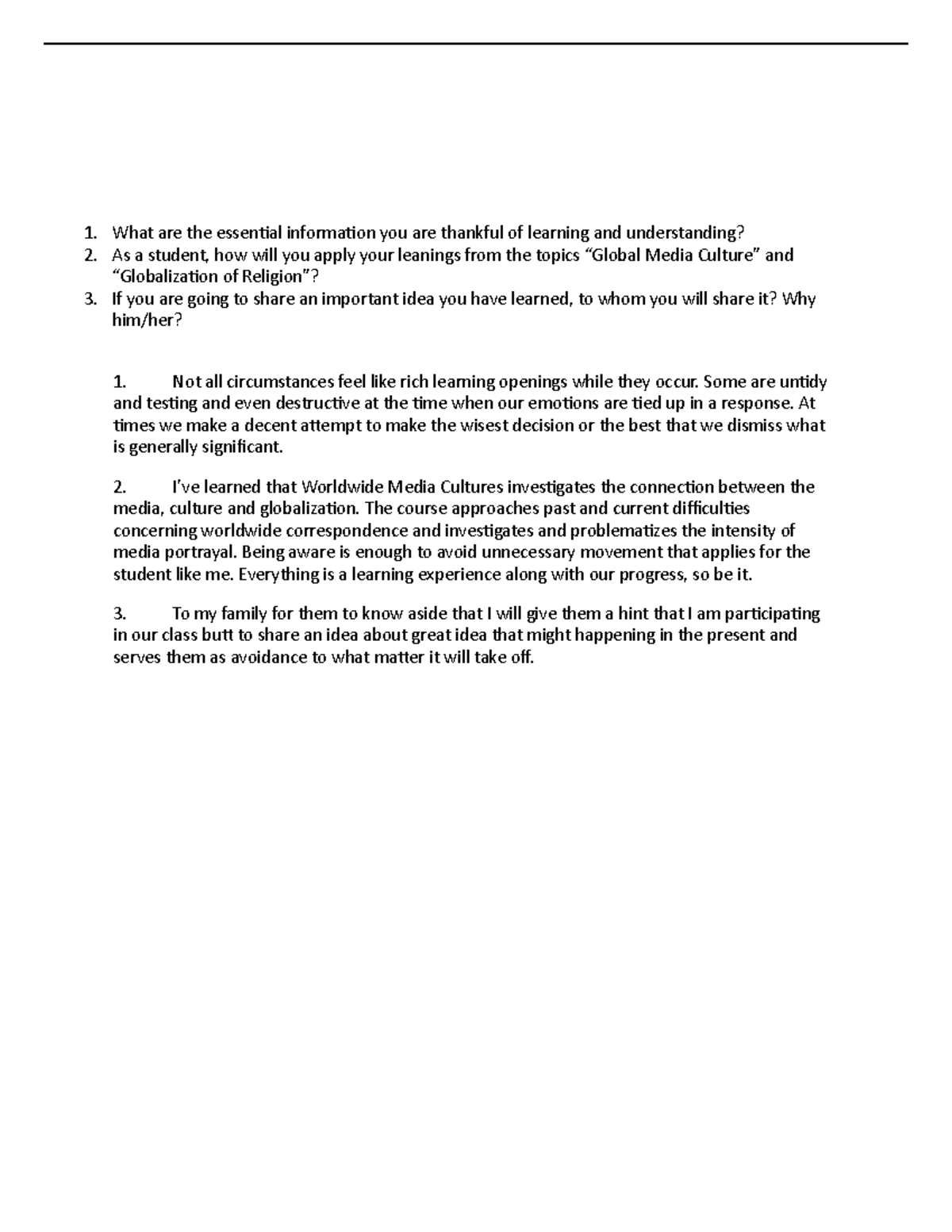 Globalization 302 - Lecture Notes - What are the essential information ...