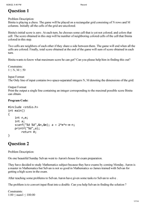 PPS Question Bank - QUESTION BANK Programming For Problem Solving 1 ...