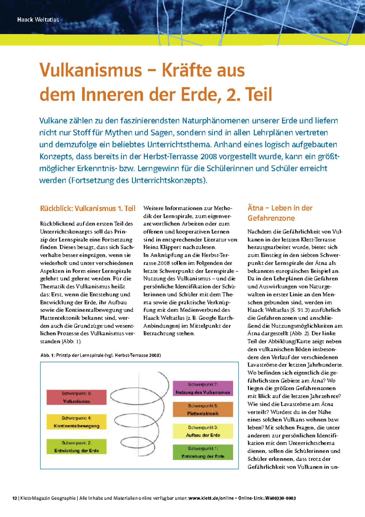Vulkanismus - dfffd - RubrikHaack Weltatlas 12 | Klett-Magazin ...