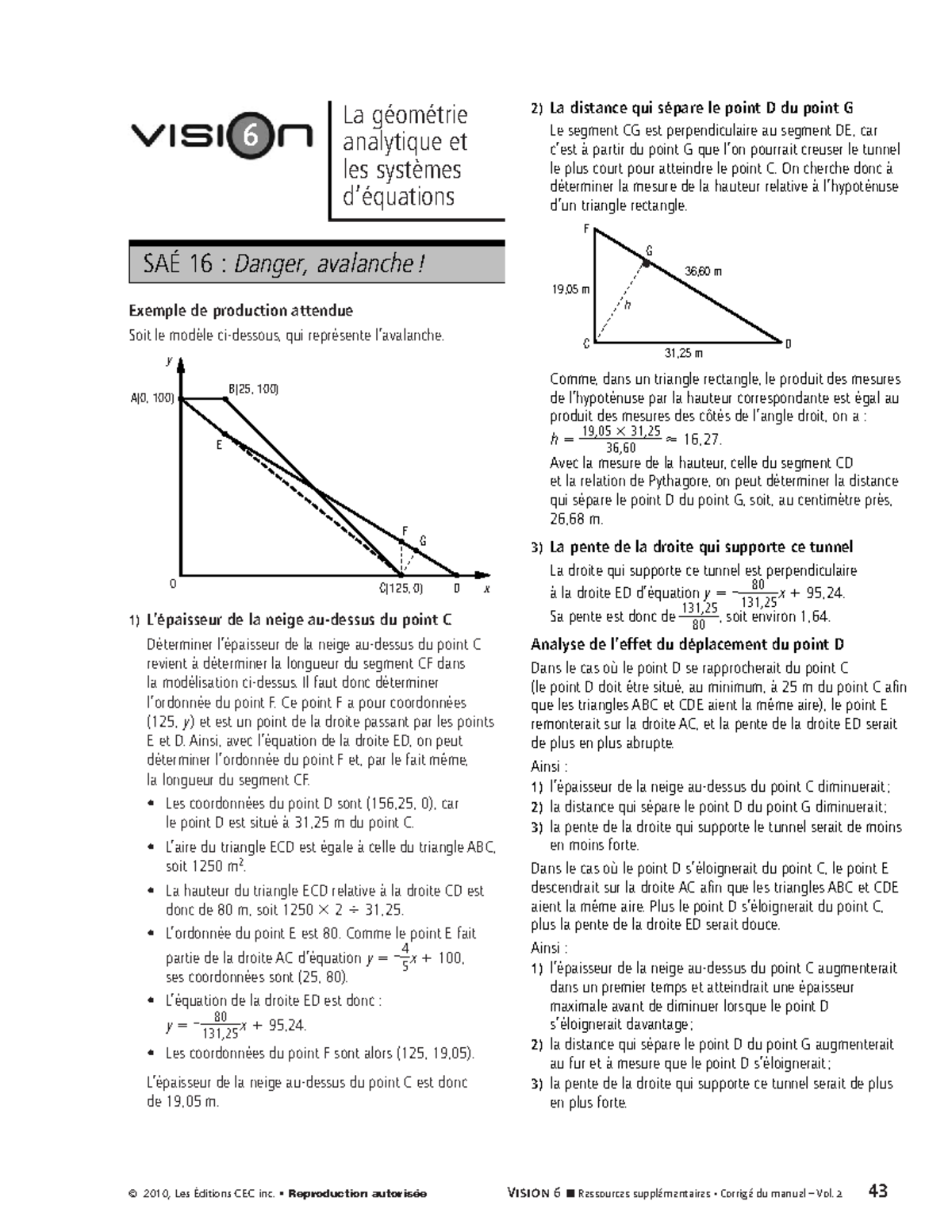 Vision-1 4sn corrige 6 - Math corrected Secondary 4 book - © 2010, Les ...