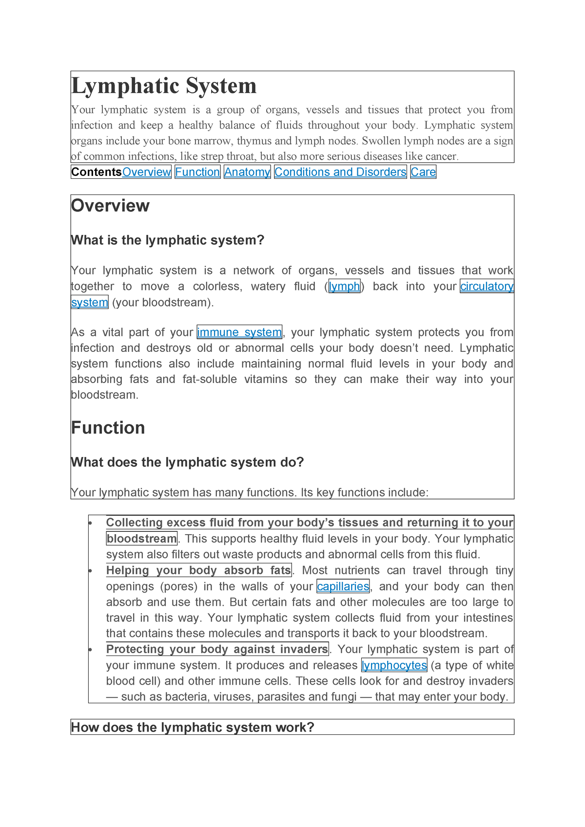 Lymphoid tissue - lecture notes - Lymphatic System Your lymphatic ...