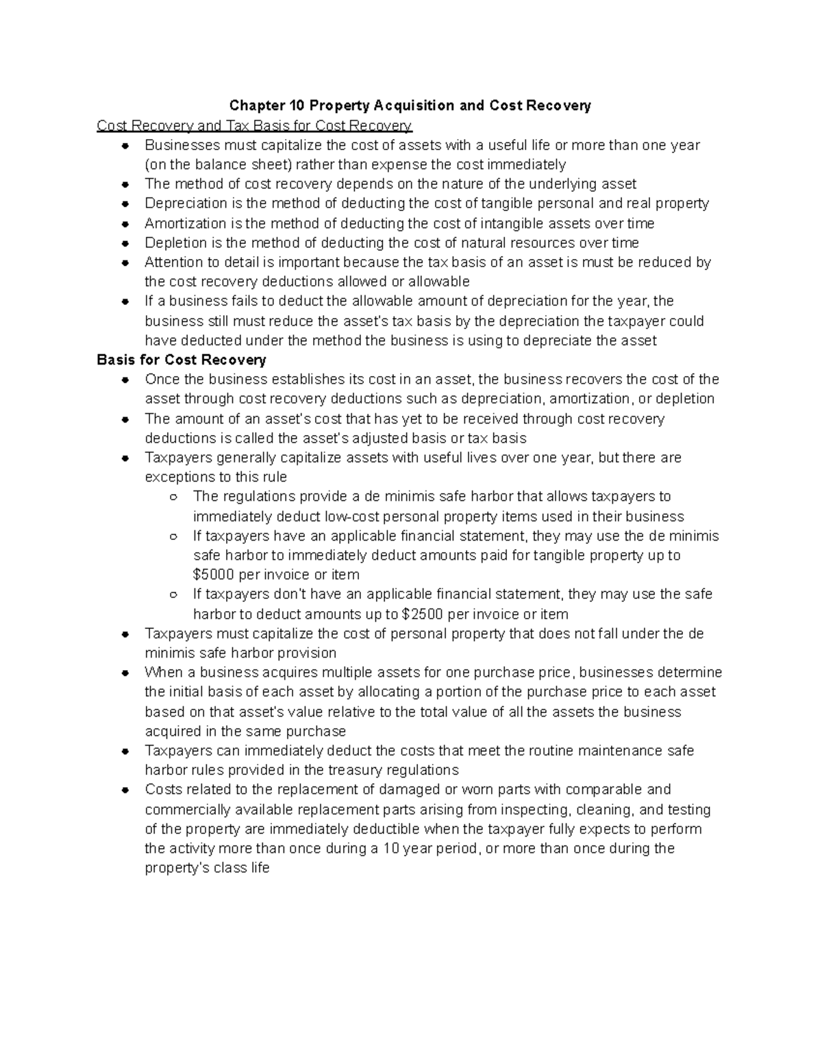 Chapter 10 Property Acquisition and Cost Recovery - Google Docs ...