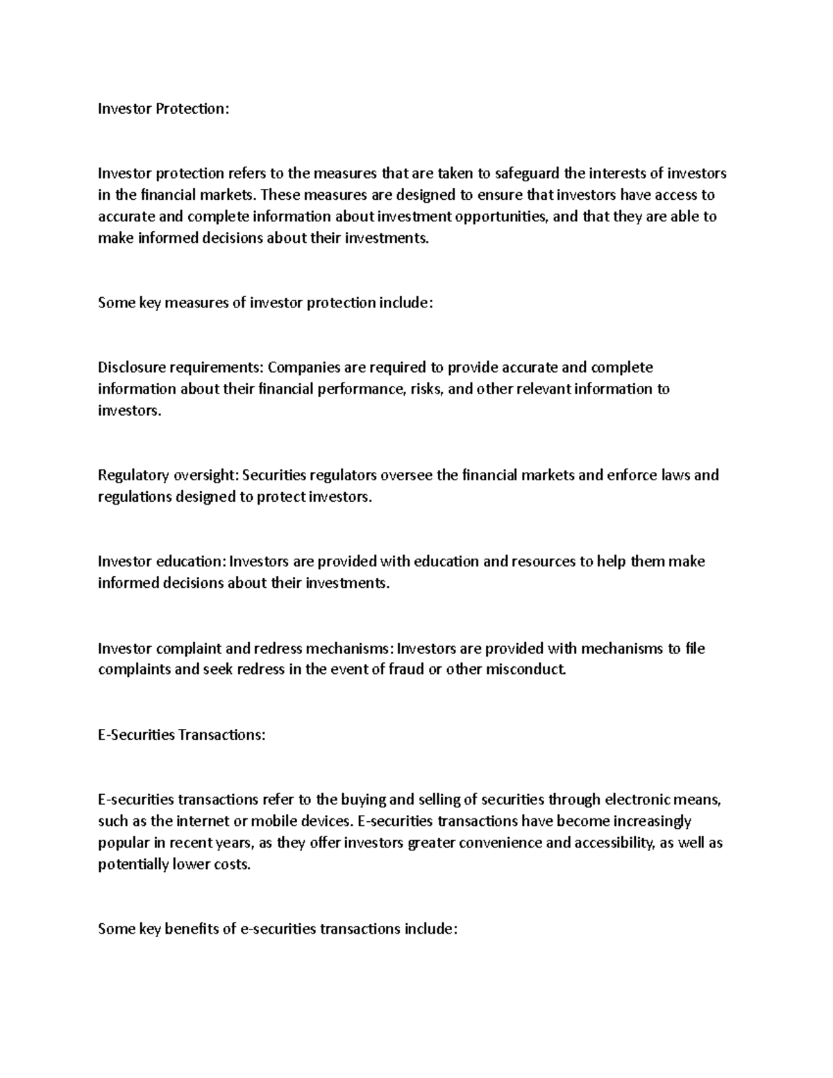 PL3 - Notes on investor protection and e-securities transactions and on ...
