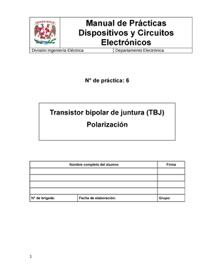 Pr†ctica 06 Transistor Bipolar De Juntura (TBJ) Circuitos De ...