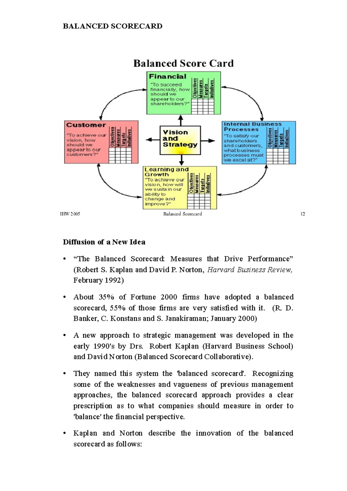 Balanced Scorecard - Kaplan and David P. Norton, Harvard Business ...