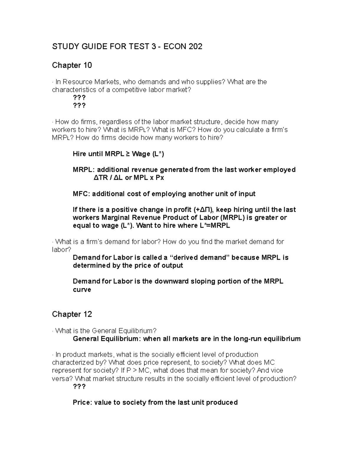 Study Guide for test 3 - Lecture notes test 3 - STUDY GUIDE FOR TEST 3 ...