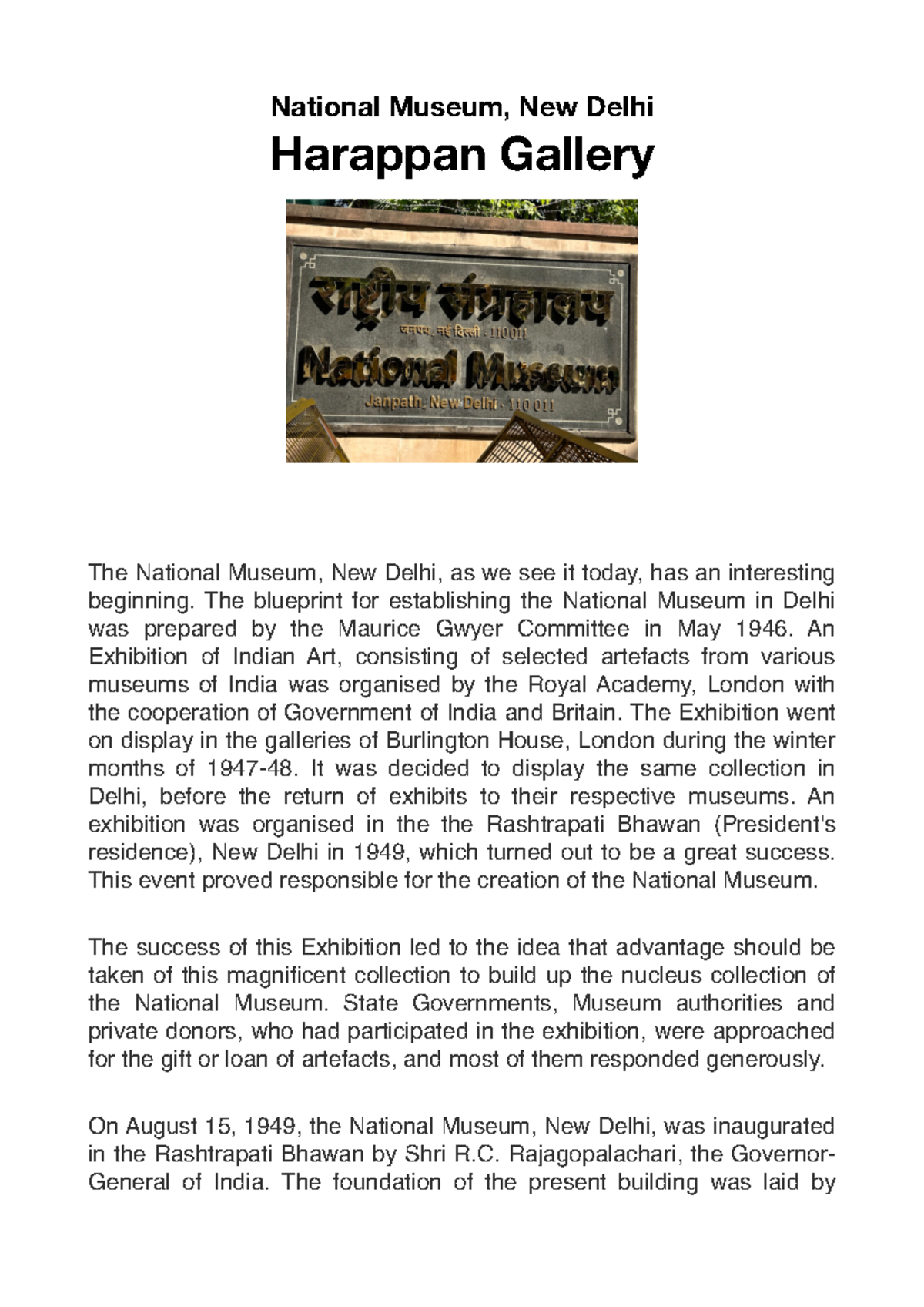 Museum And Museology - National Museum - National Museum, New Delhi ...