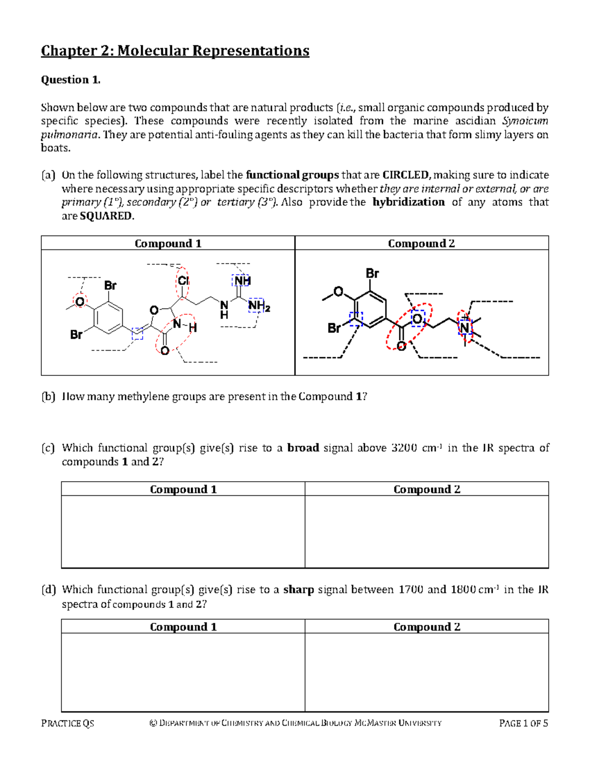 Chapter 2 - Chapter 2: Molecular Representations **Question 1. ** Shown ...
