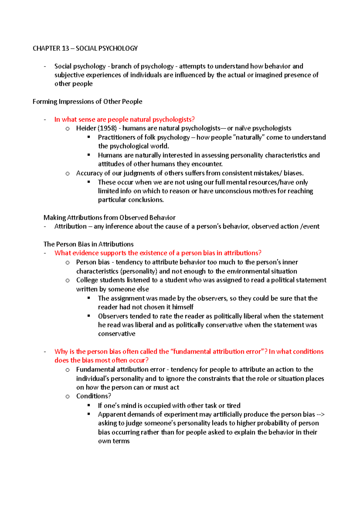 Chapter 13 - Intro To Psych - CHAPTER 13 – SOCIAL PSYCHOLOGY Social ...