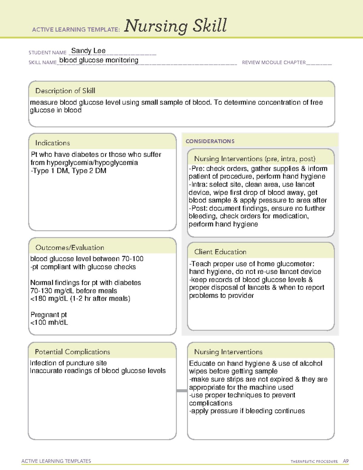 Alt Blood Glucose Monitoring - Active Learning Templates Therapeutic 