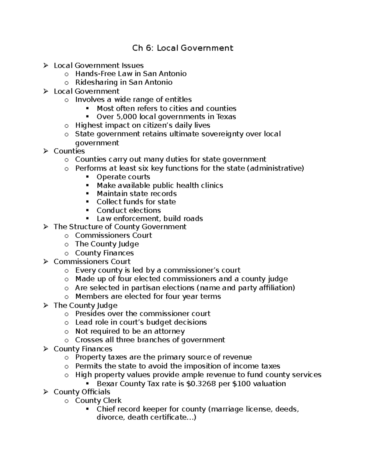 Ch 6 Local Government - Lecture Notes 6 - Ch 6: Local Government Local ...