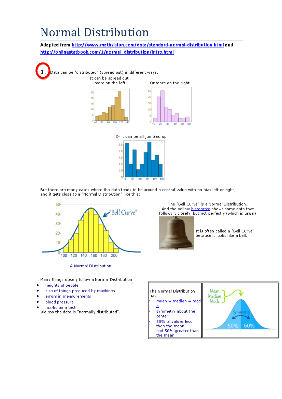 Normal Distribution mmm Normal Distribution Adapted from Studocu
