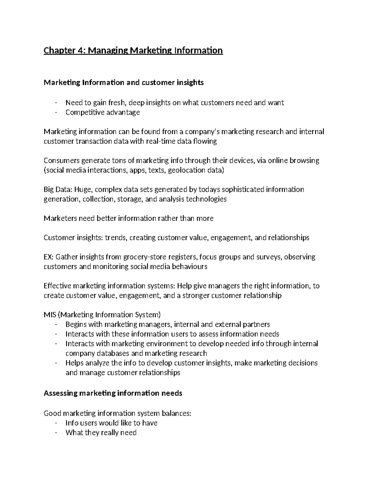 Chapter 4 - ihichpcph - Chapter 4: Managing Marketing Information ...