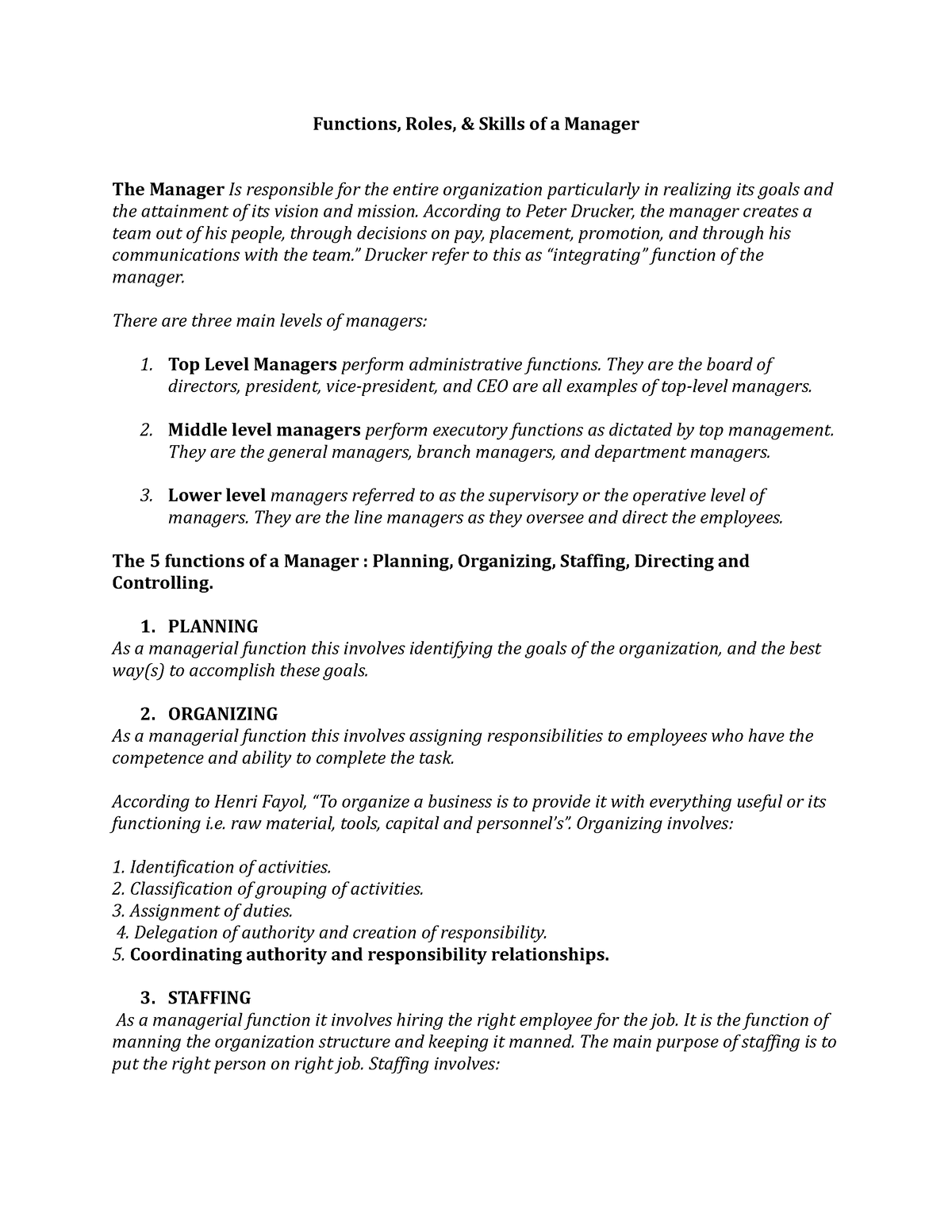 functions-of-manager-functions-roles-skills-of-a-manager-the