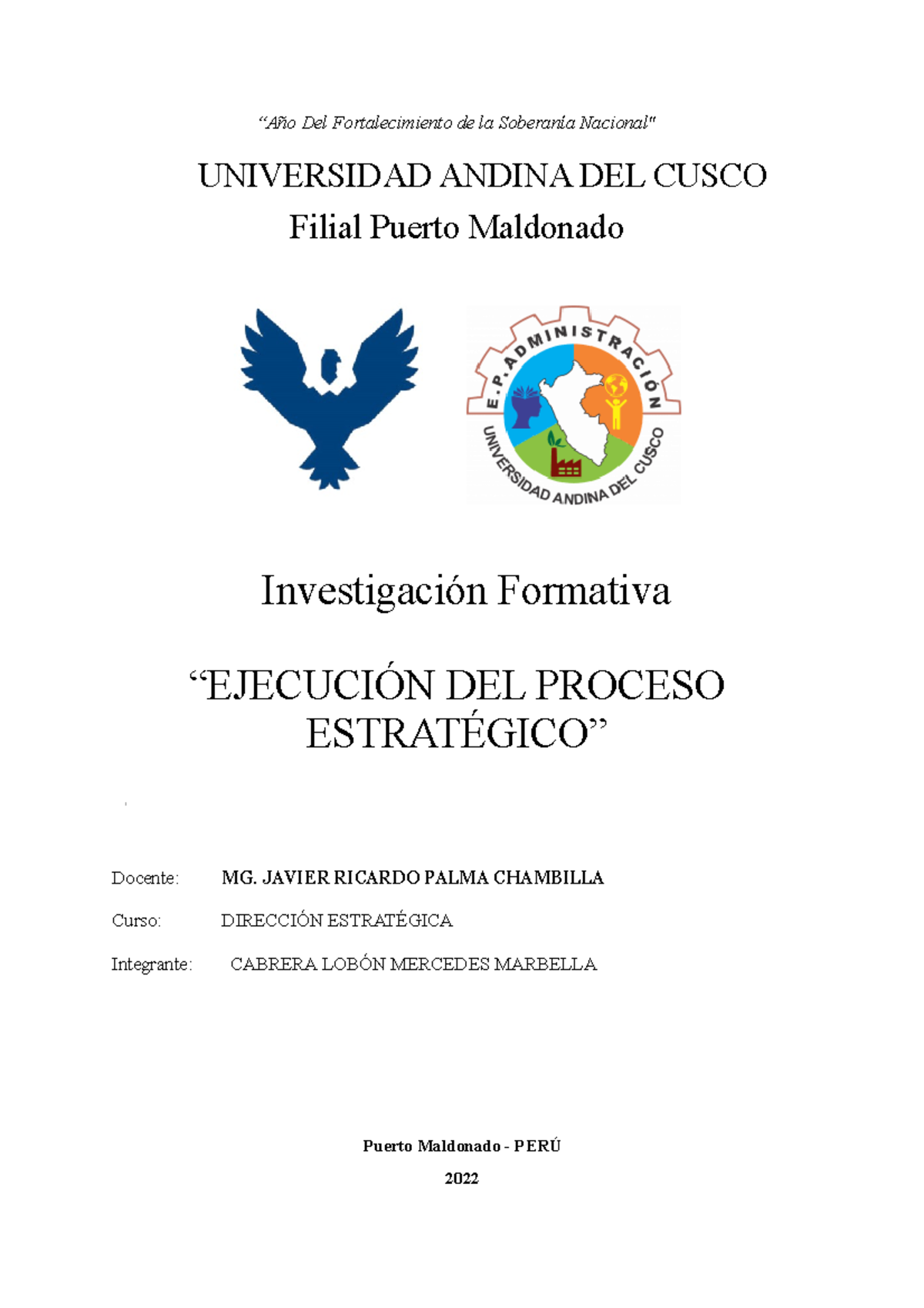 Agua rikca - trabajo para finalizar el curso - “Año Del Fortalecimiento ...