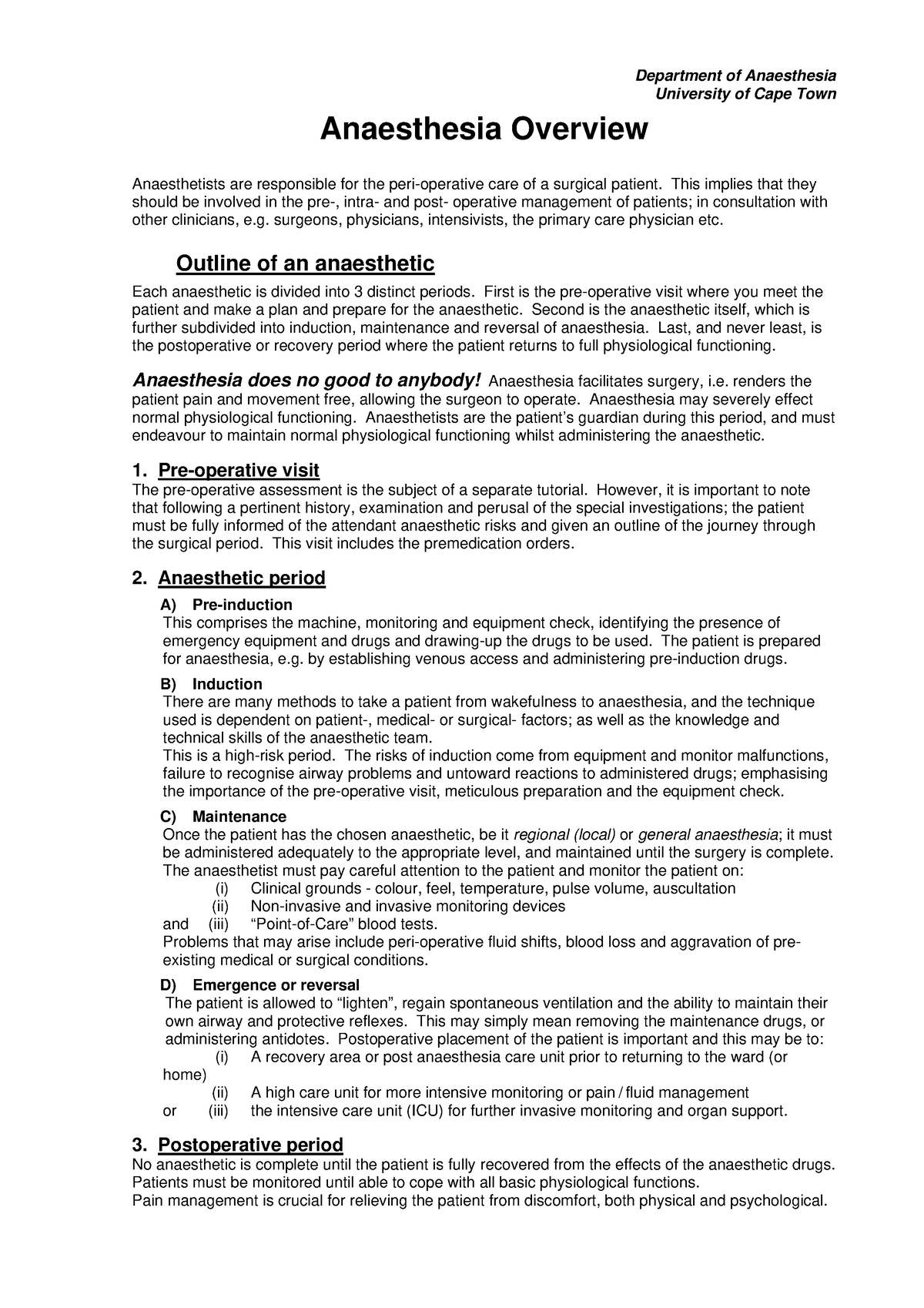 anaesthesia dissertation topics list