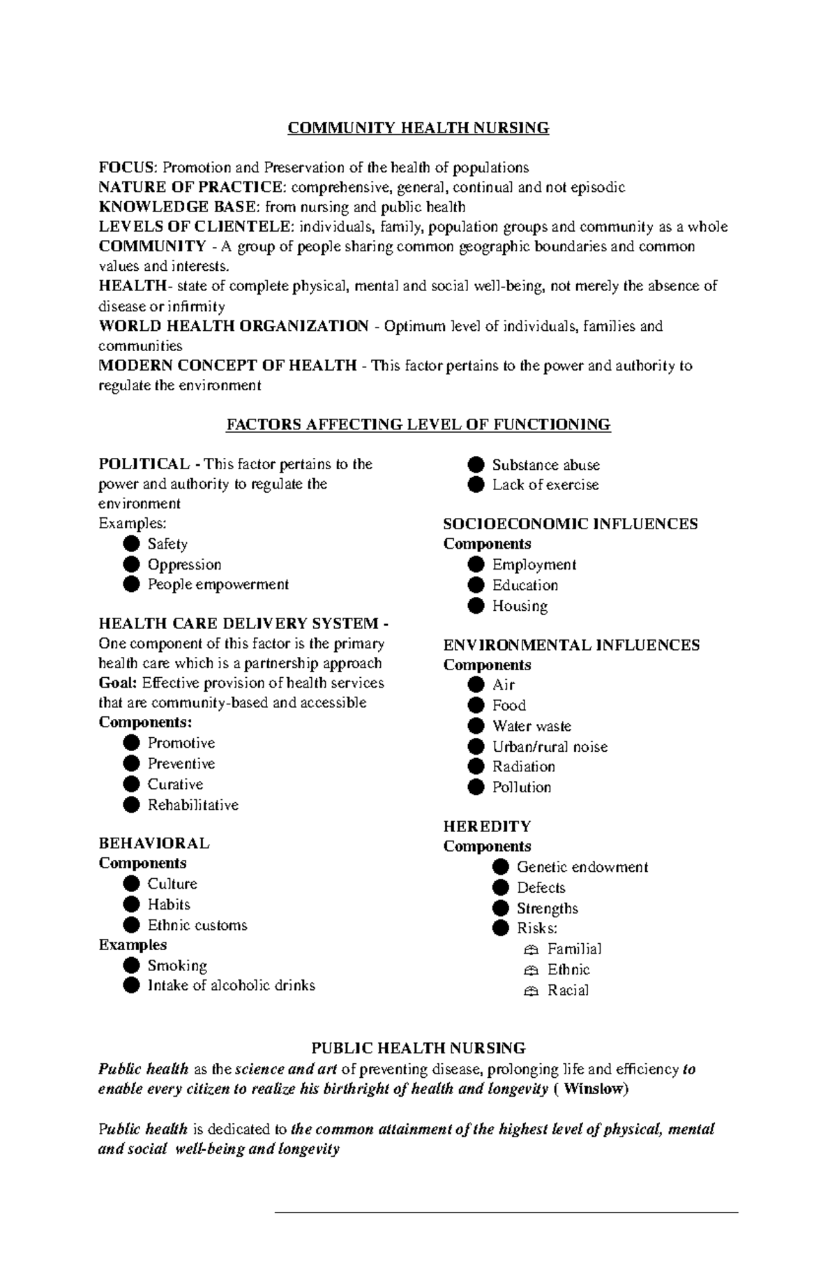 research problem statement for community health nursing