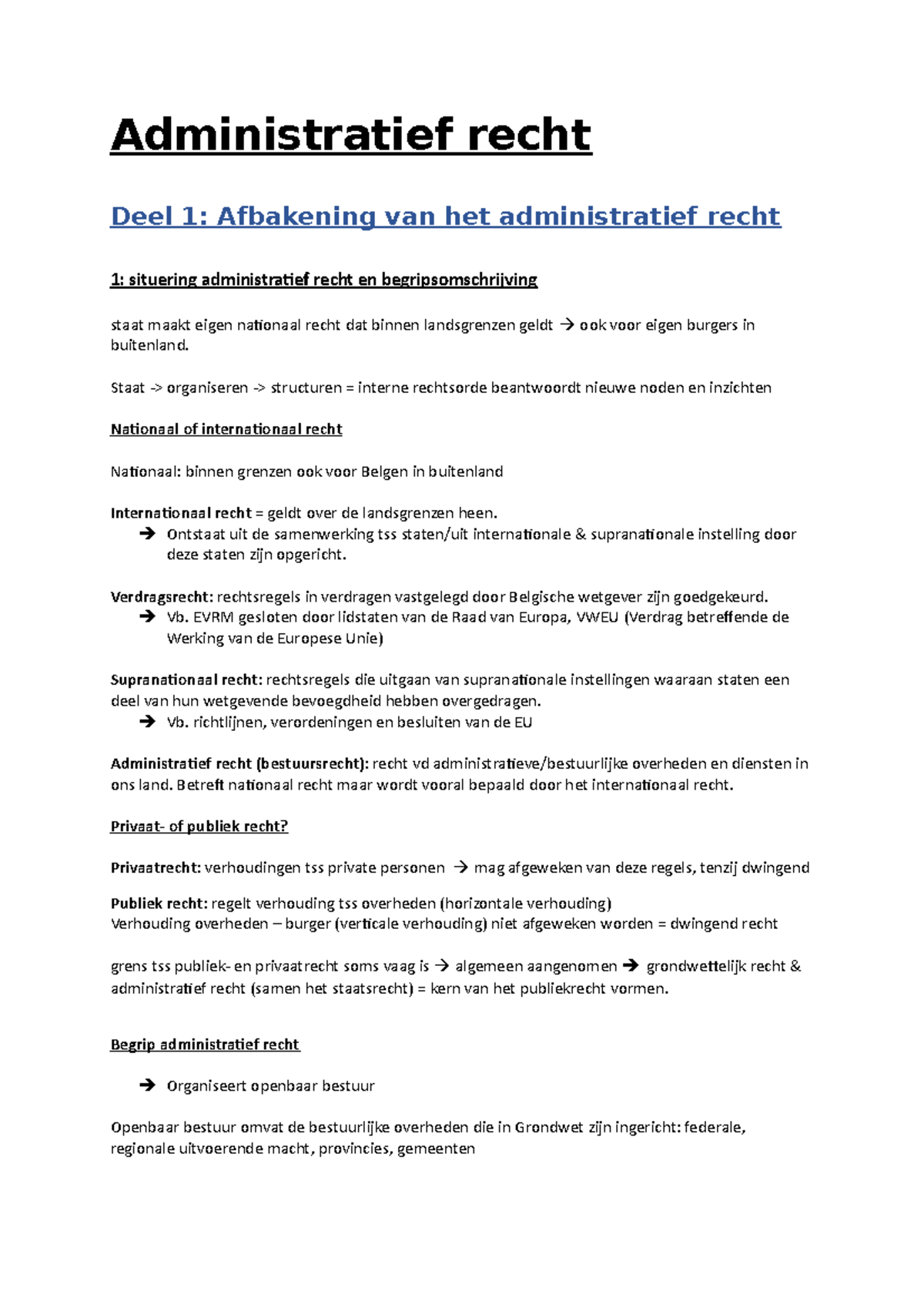 Administratief Recht Samenvatt - Administratief Recht Deel 1 ...