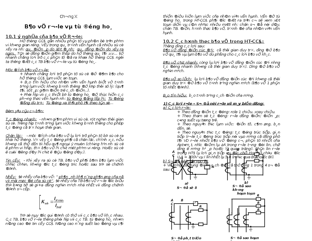 CH 10 - None - Ch¬ng X B¶o VÖ R¬-le Vμ Tù ®éng Ho ̧ 10 ý NghÜa Cña B¶o ...