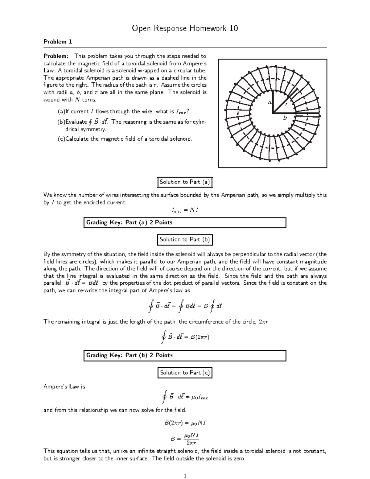 Solution ORHW10 - answers - Open Response Homework 10 Problem 1 Problem ...