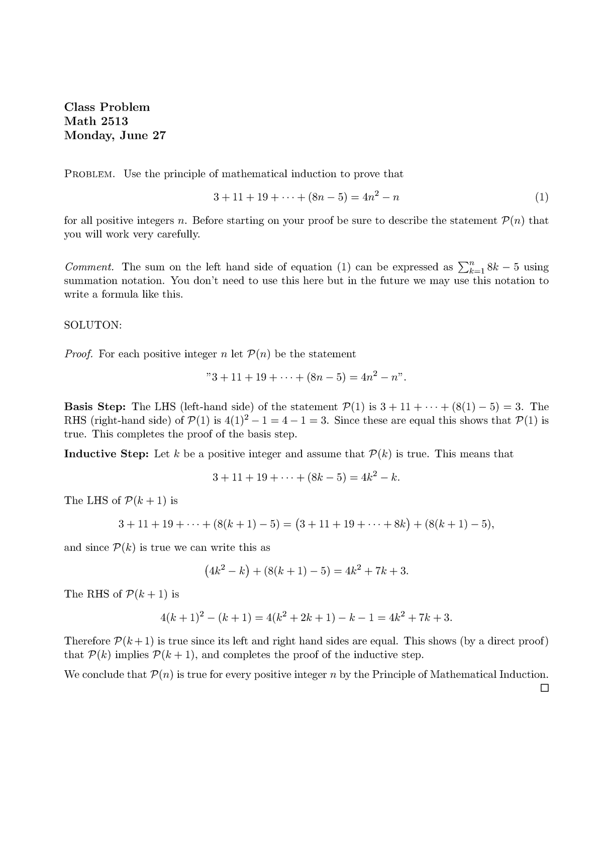 Math 2513 05 Class Problem 11 Solution Studocu