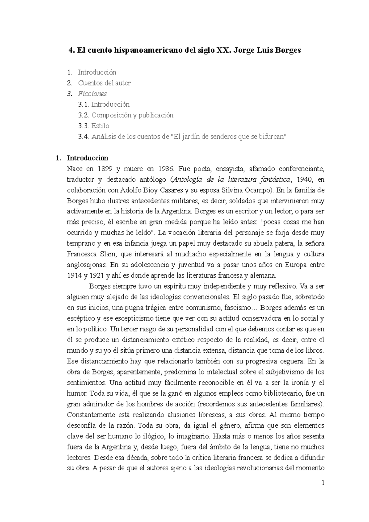 4. El cuento hispanoamericano del siglo XX - 4. El cuento hispanoamericano  del siglo XX. Jorge Luis - Studocu